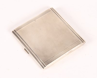 Lot 364 - An Art Deco silver cigarette case, Piddick...