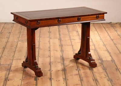 Lot 12 - A fine Regency rosewood library writing table,...