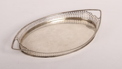 Lot 36 - A pierced silver tray, 19th century, of...