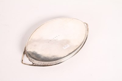 Lot 36 - A pierced silver tray, 19th century, of...