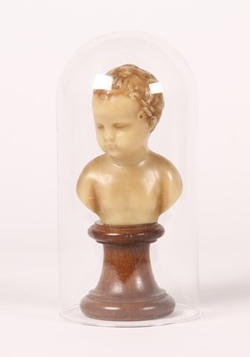 Lot 175 - A wax head and shoulders bust of a child, 19th...