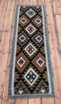 Lot 548 - A Maimana kilim runner, 200 x 62cm