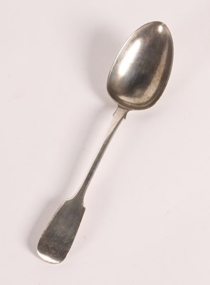 Lot 142 - A Victorian silver fiddle pattern table spoon,...