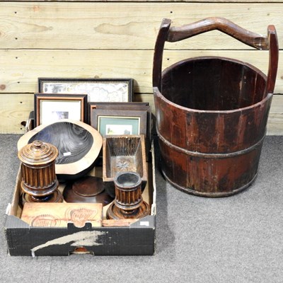 Lot 77 - A treen bowl, together with various wooden...