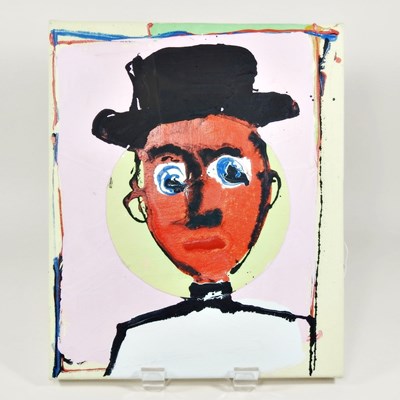 Lot 127 - John Kiki, b1943, head of a man, mixed media,...