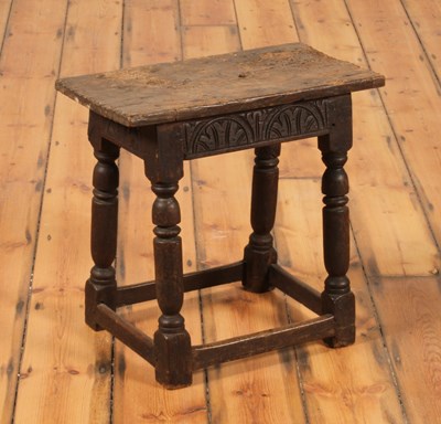 Lot 316 - An oak joint stool, 18th century, having a...