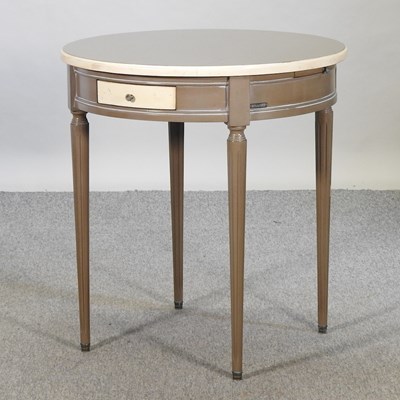 Lot 386 - A French style grey and cream painted occasional table