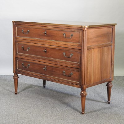 Lot 500 - A 20th century French style cherry wood secretaire chest