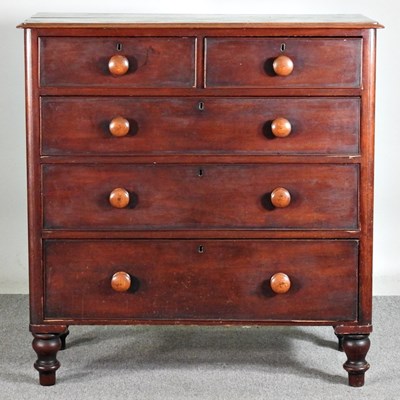 Lot 492 - A Victorian mahogany chest of drawers, on...