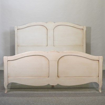 Lot 387 - A modern French style cream painted double bed