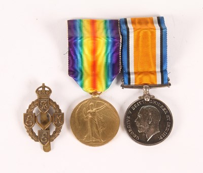 Lot 356 - A WWI British War and Victory pair of medals,...