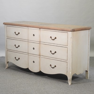 Lot 388 - A modern French style light oak and cream painted chest