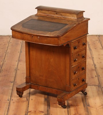 Lot 313 - A Victorian walnut Davenport desk, having a...