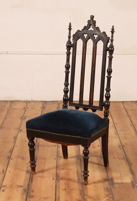 Lot 489 - A Victorian gothic revival nursing chair,...