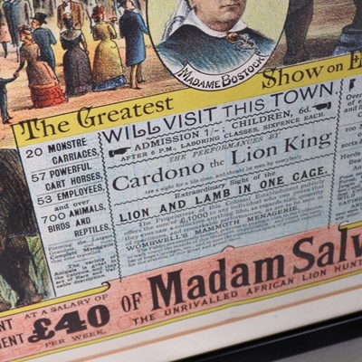Lot 158 - A 19th century circus poster for Wombwell's...