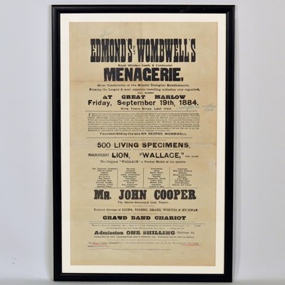 Lot 157 - A Victorian circus advertisement, for Edmonds...