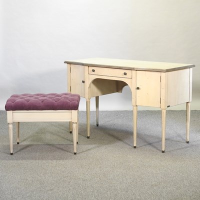 Lot 508 - A modern French style cream painted breakfront dressing table