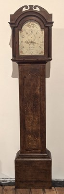 Lot 475 - An oak longcase clock, 19th century, the...