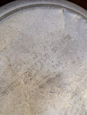 Lot 82 - A large metal milk churn, inscribed...