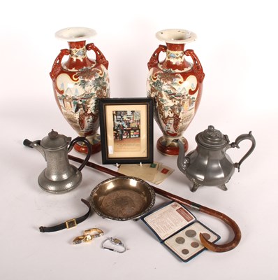 Lot 407 - Various items, to include a pair of Japanese...