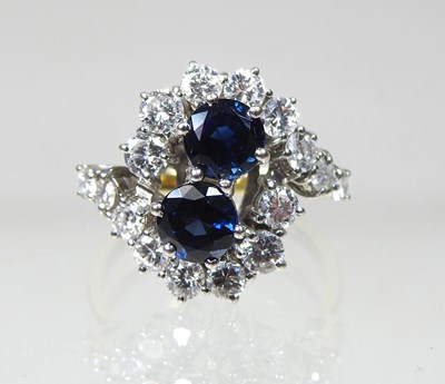 Lot 437 - An impressive 18 carat gold sapphire and...