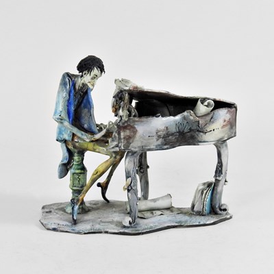 Lot 72 - Toni Moretto, 1929-2011, piano player, glazed...