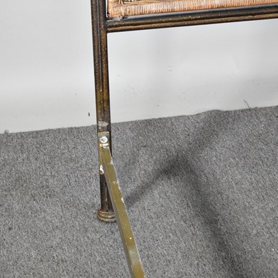 Lot 350 - A modern metal and cane double bedstead