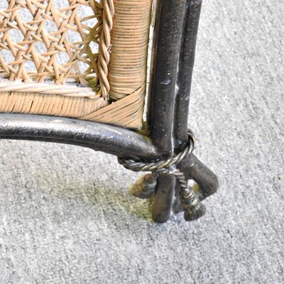Lot 350 - A modern metal and cane double bedstead