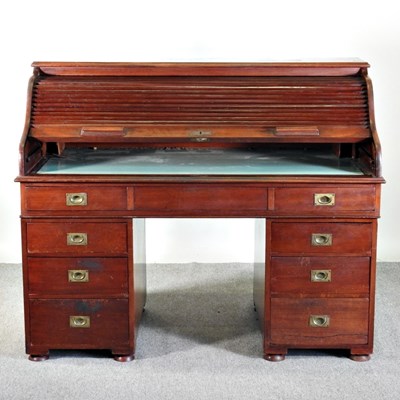 Lot 462 - An early 20th century teak campaign style...