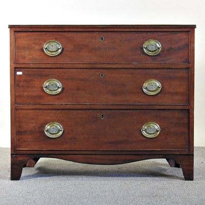 Lot 435 - A 19th century mahogany chest, containing...