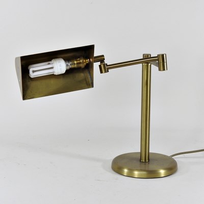 Lot 96 - A brass adjustable desk lamp, 37cm high