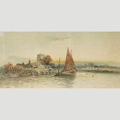 Lot 155 - A Watts, early 20th century, river landscape