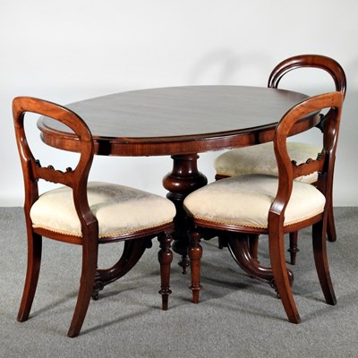 Lot 164 - A Victorian mahogany oval dining table, 138cm...