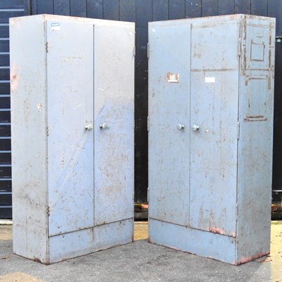 Lot 483 - A metal workshop cabinet, together with...