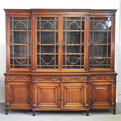 Lot 337 - A late Victorian mahogany breakfront Library...