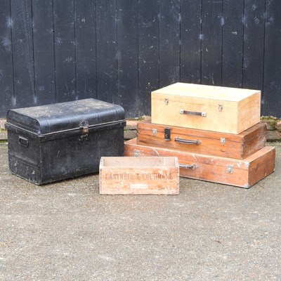 Lot 504 - A carpenter's chest, 95cm, together with two...