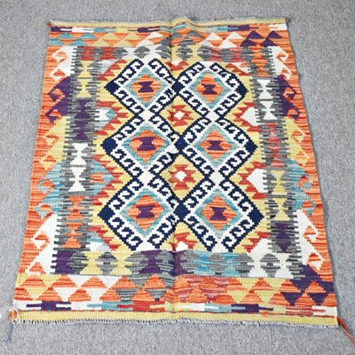 Lot 150 - A kilim rug, with multiple borders, 127 x 84cm