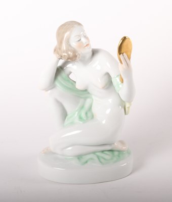 Lot 43 - A Herend Art Deco style porcelain figure of a...