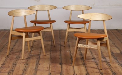 Lot 57 - After Hans Wegner, a set of four ash and...