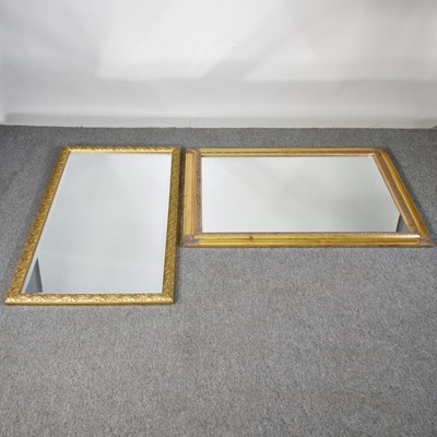 Lot 323 - A gilt framed wall mirror, 119 x 93cm together...