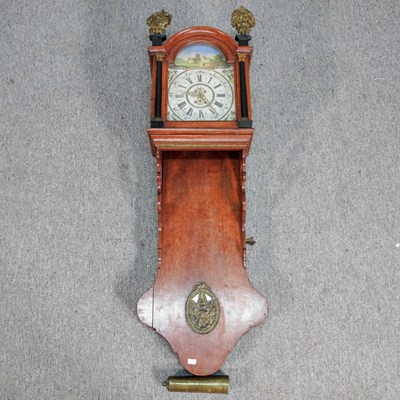 Lot 276 - A 19th century Dutch tail clock, with a...