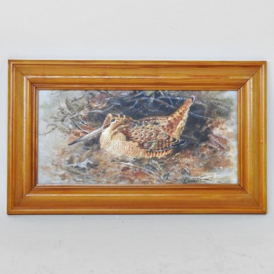 Lot 45 - P. Barrett, 20th century, a woodcock, signed...