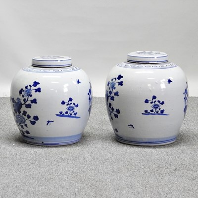 Lot 222 - A pair of Chinese blue and white porcelain...