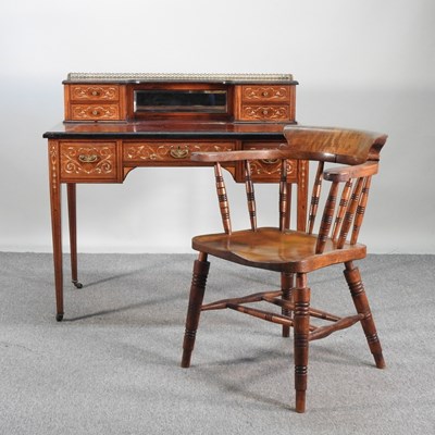 Lot 539 - A late Victorian rosewood marquetry writing...