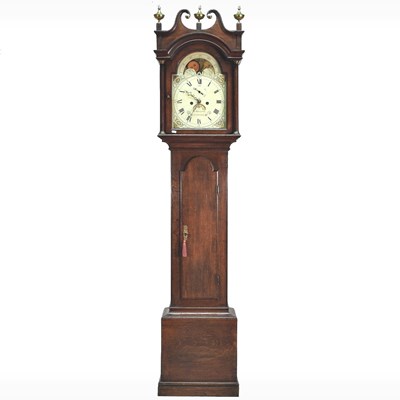 Lot 175 - A George III oak cased longcase clock, the...