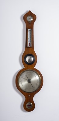 Lot 265 - A walnut wheel barometer, 19th century, having...