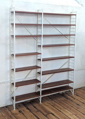 Lot 77 - A Ladderax teak set of bookshelves, 1970s,...