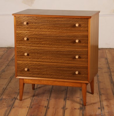 Lot 65 - An Alfred Cox walnut chest, 1950s, containing...