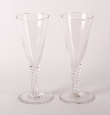 Lot 199 - A pair of Victorian glass pineapple stands,...