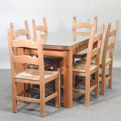 Lot 395 - A modern pine dining table